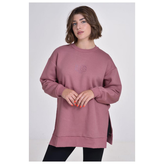 Target Γυναικείο φούτερ Loose Crewneck Side Slits Fleece "Icon"